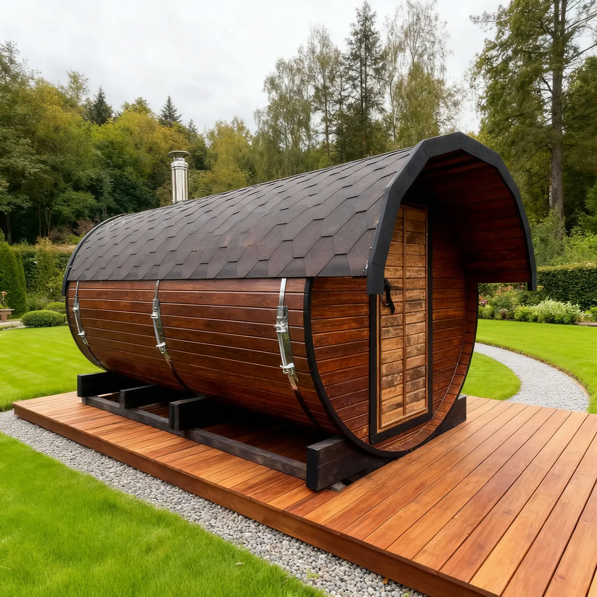 Баня-бочка 4x2,4м