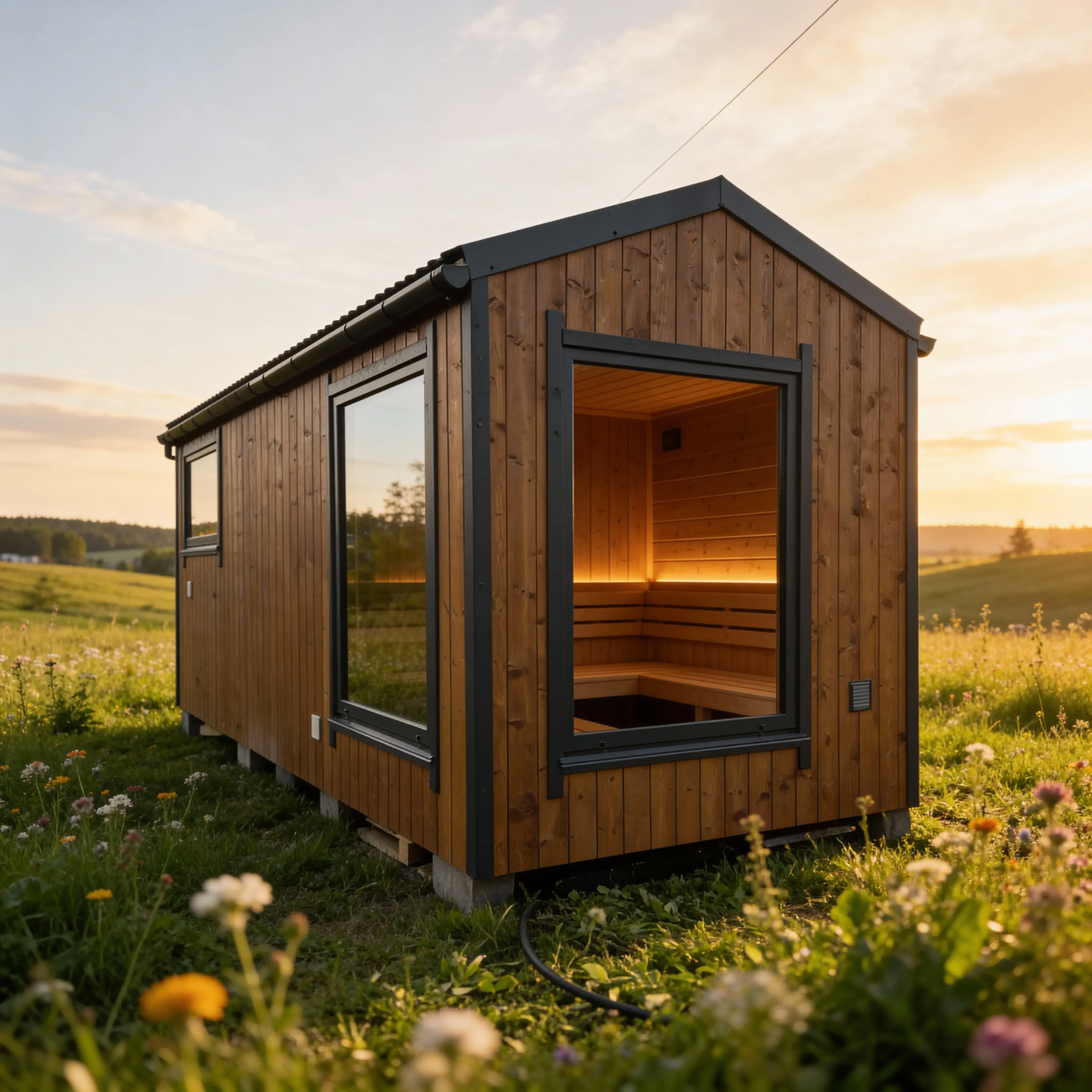 Каркасная баня Барн 6x2,4 (высота 2,8 м)