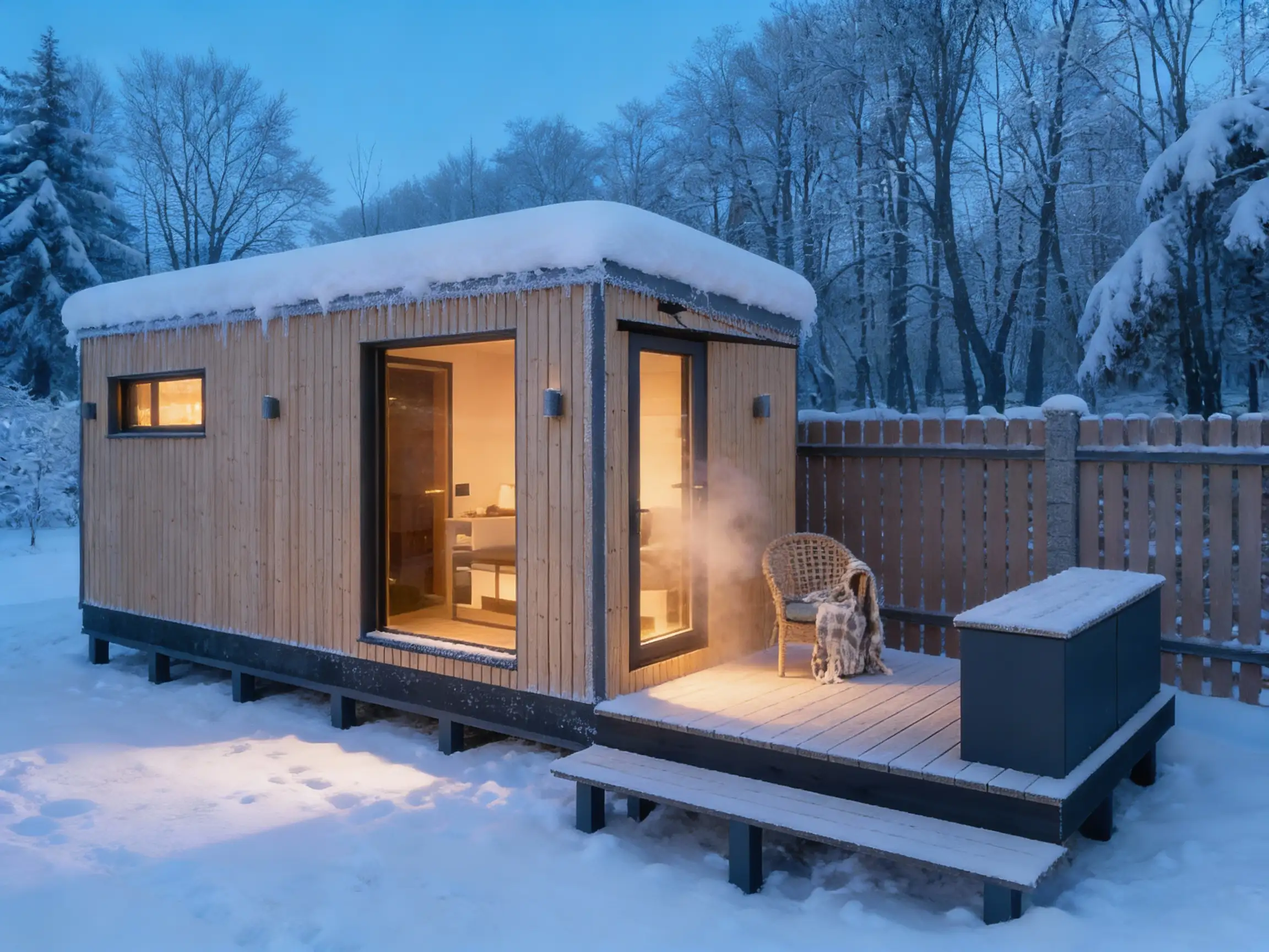 Каркасная баня 6x2,4м